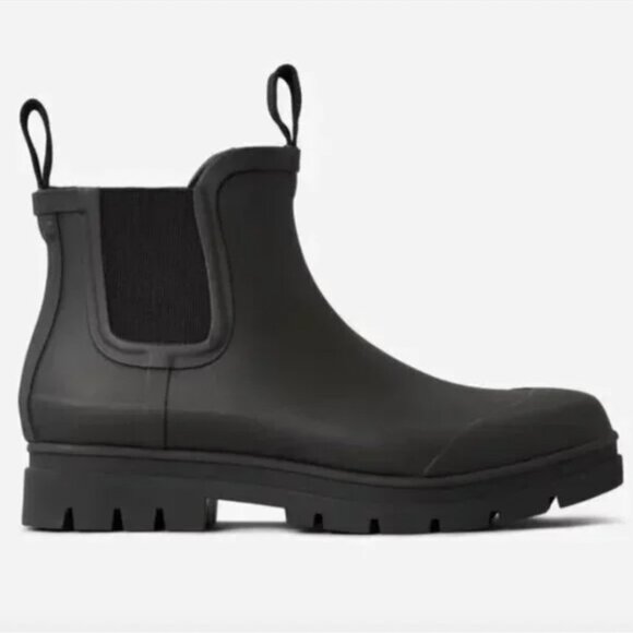 Everlane The Rain Boot Womens 6 Black Rubber Chelsea Boots - Picture 1 of 15